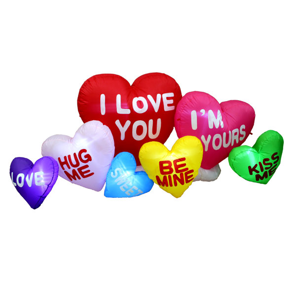 BZB Goods Valentine's Day Inflatable Colorful Hearts with Love Messages